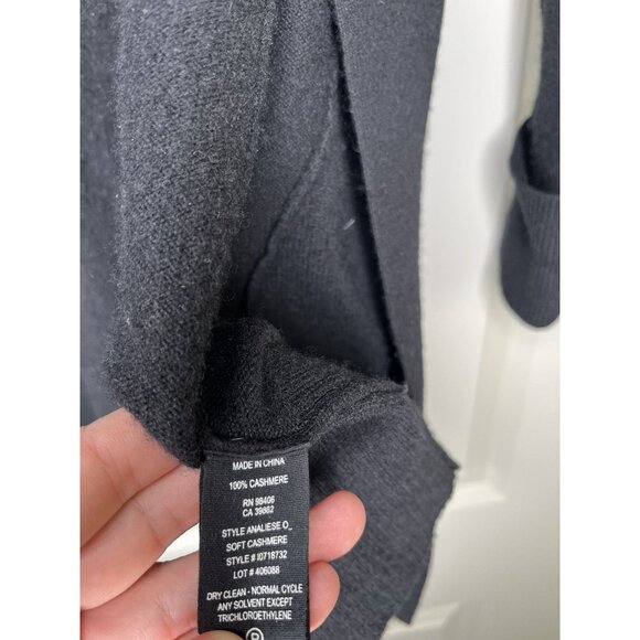 Theory 100% Cashmere Open Front Duster Cardigan Black Size Small - Picture 3 of 6